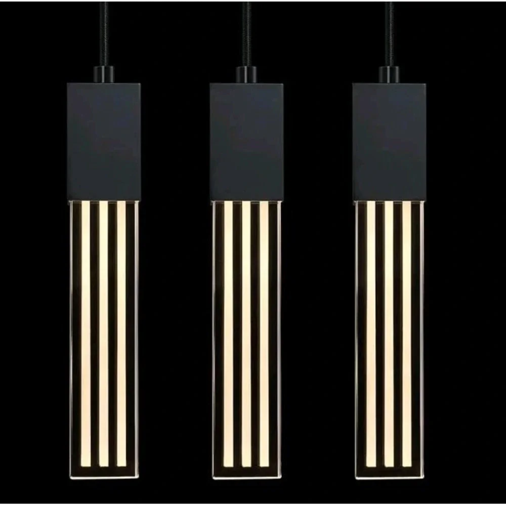 3 Pack Black LED Pendant Light Modern Ceiling Chandelier Kitchen Bedroom Fixture
